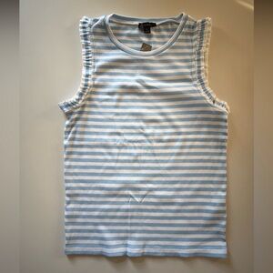 J. Crew Light Blue and White Striped Tank Top